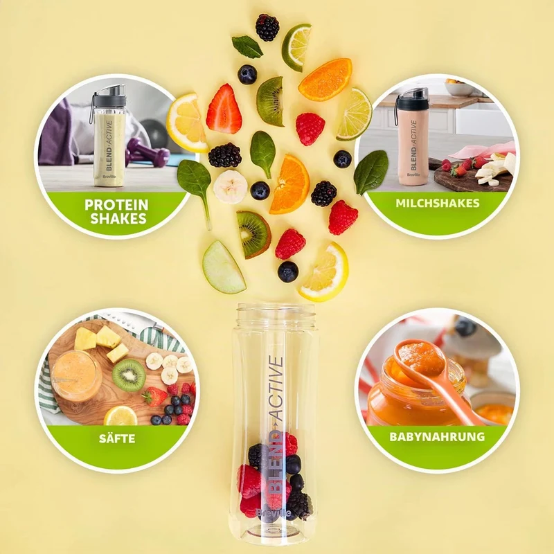 Breville Blend Active VBL252 persönlicher Mixer und Smoothie-Maker, 350 W, Familienpackung, 4 tragba