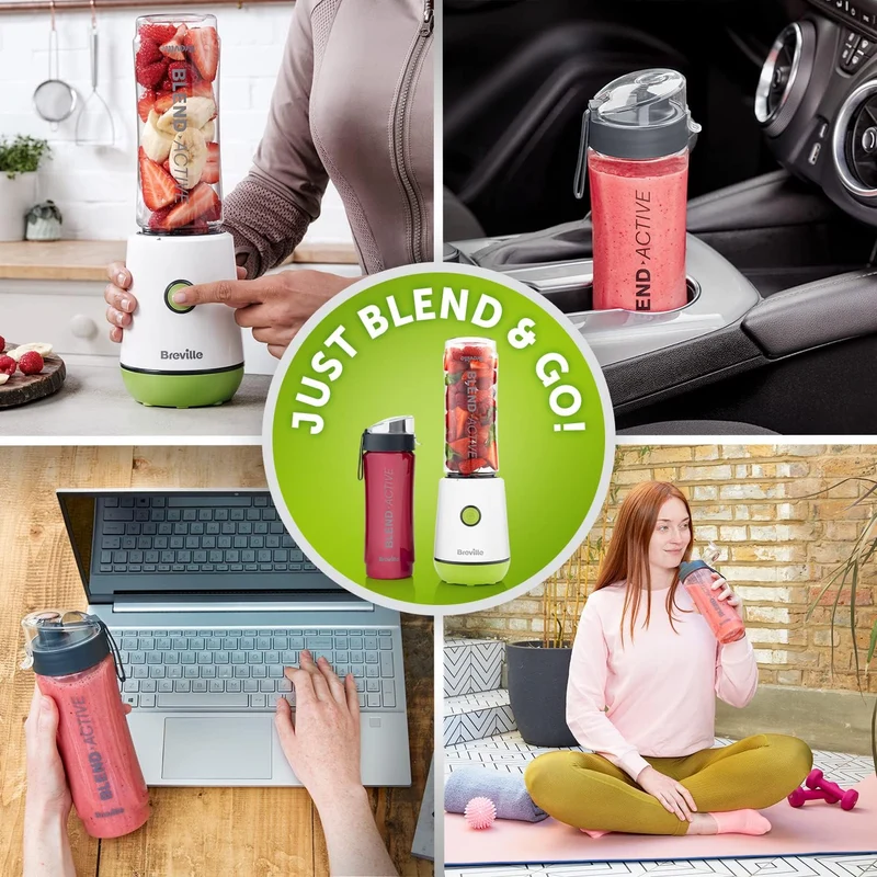 Breville Blend Active VBL252 persönlicher Mixer und Smoothie-Maker, 350 W, Familienpackung, 4 tragba