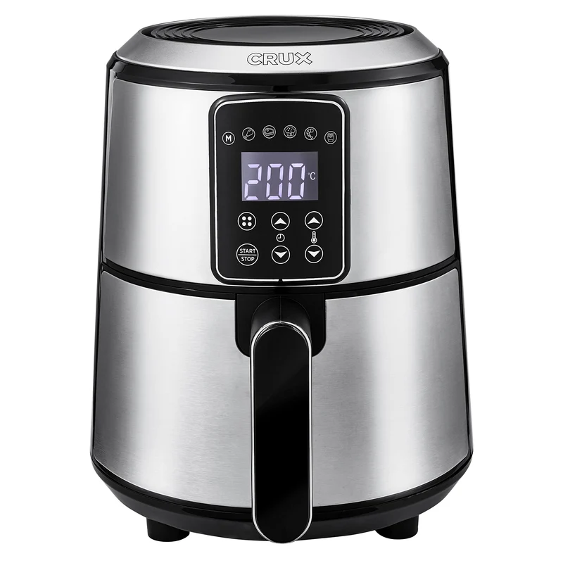Crux 3 l digitale Heissluftfritteuse, schnelleres Vorheizen, ölfreies Frittieren, spülmaschinenfeste