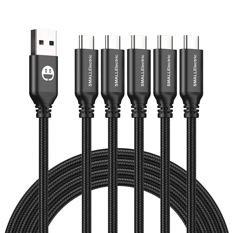 5 x 3 m langes USB-C-Kabel, extra langes USB-A auf USB-C, 3 m, Typ C, Schnellladekabel, kompatibel m