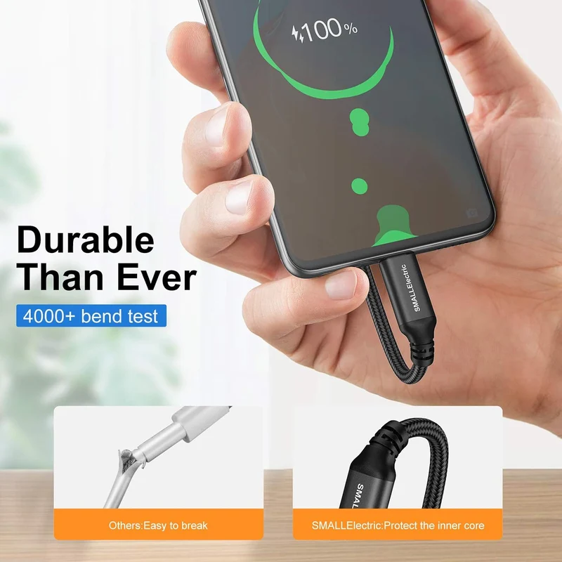 5 x 3 m langes USB-C-Kabel, extra langes USB-A auf USB-C, 3 m, Typ C, Schnellladekabel, kompatibel m