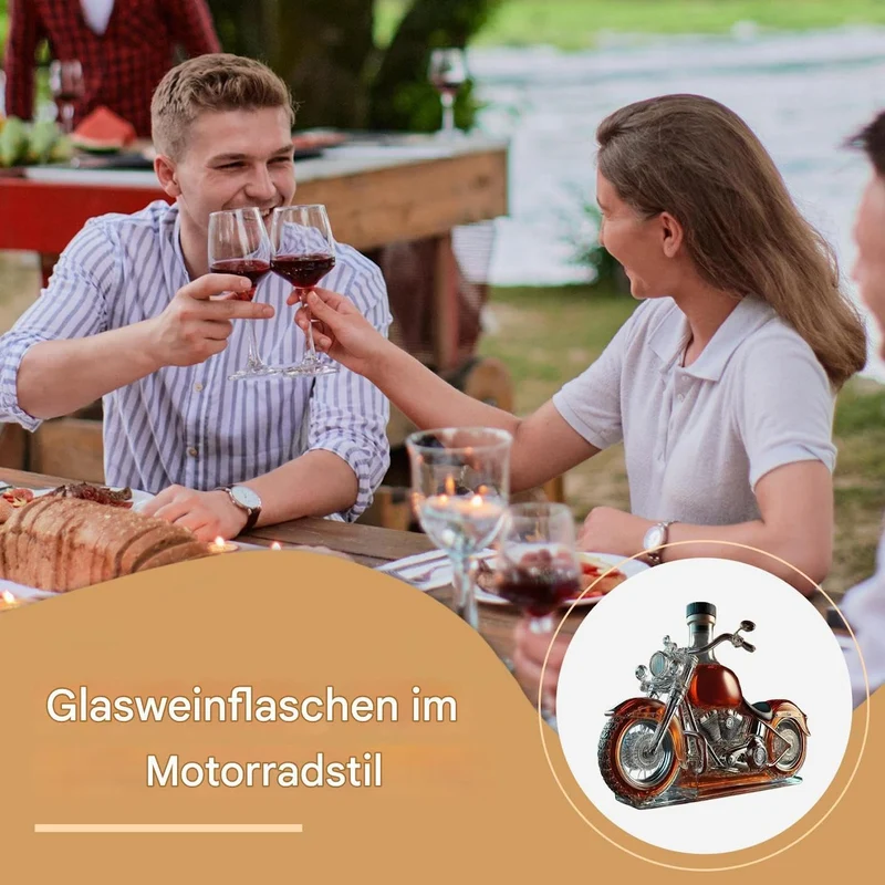 Glasflasche Motorrad Whisky Dekanter, Motorrad Wein Dekanter, Motorradglas Leere Flasche, Lustige Ge