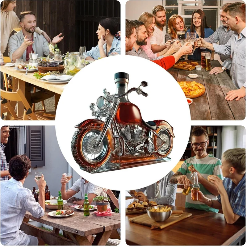 Glasflasche Motorrad Whisky Dekanter, Motorrad Wein Dekanter, Motorradglas Leere Flasche, Lustige Ge