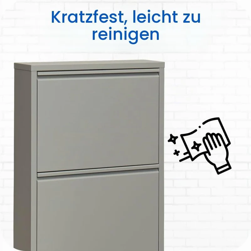 VEEHAUS Schuhregal Schmal Metall Schuhschrank Hoch Schuhkipper mit Magnetische Abdeckung Metall Mont