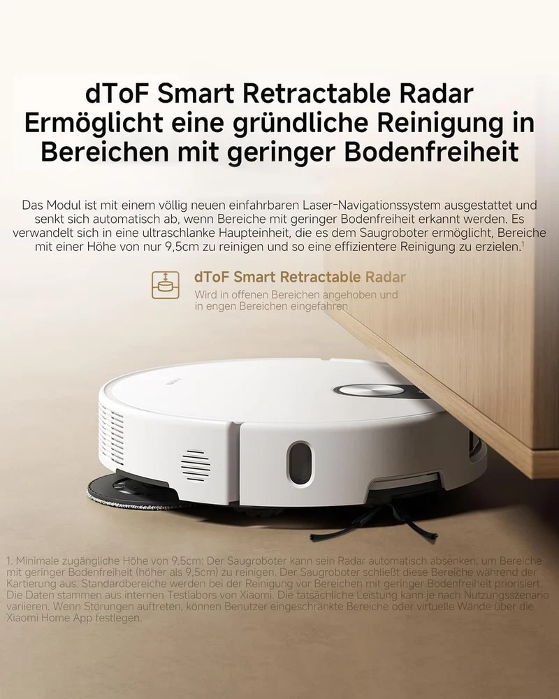 XIAOMI Robot Vacuum 5 Saugroboter - mit Wischfunktion & Staubsauger Roboter, staubsaugroboter，dToF S