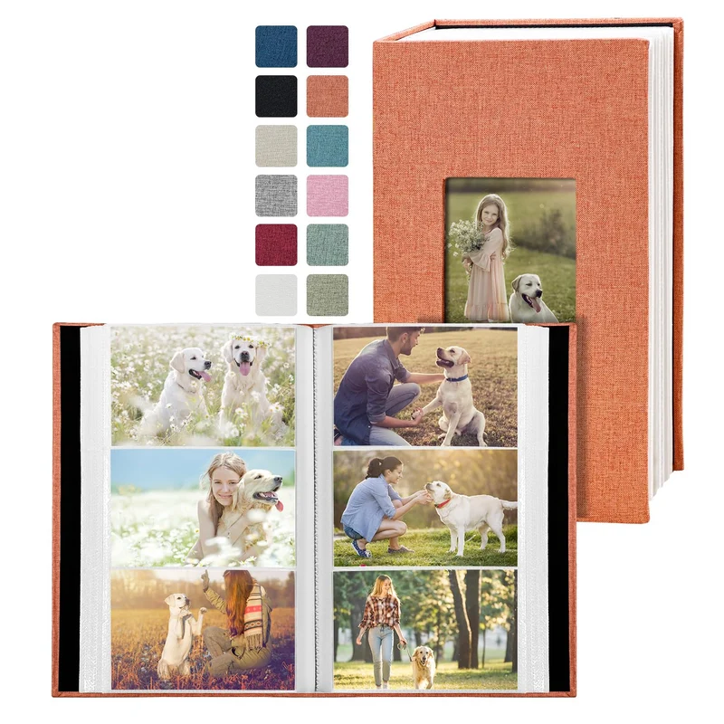 Fotoalbum 10,2 x 15,2 cm mit 420 Taschen, Einsteck-Bilderalben, Leineneinband, Erinnerungsbuch mit F