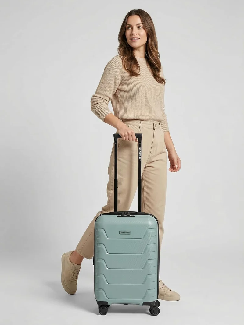 Smartbox Kabinenkoffer Erweiterbar 37x23x55 cm, 42–48L Handgepäck Koffer, Leichter Hartschalen Troll