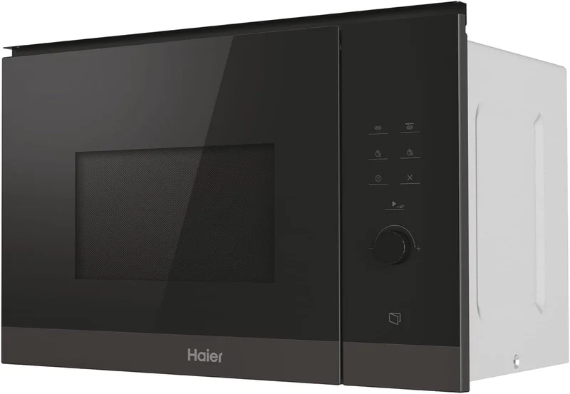 Haier SERIE 4 HWO38MG6HXB Einbaumikrowelle mit Grill/Nische 38 cm / 8 Leistungsstufen inkl. Grill, S