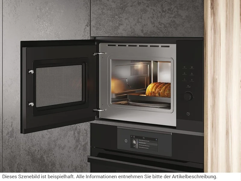 Haier SERIE 4 HWO38MG6HXB Einbaumikrowelle mit Grill/Nische 38 cm / 8 Leistungsstufen inkl. Grill, S