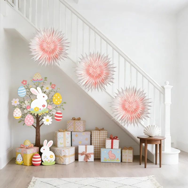 45cm Weihnachtsstern Beleuchtet, 3D Led Christbaumspitze Stern Batterie mit Timer, Adventsstern Ster