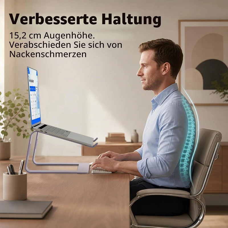 Orionstar Laptop-Ständer aus Aluminium, kompatibel mit Mac MacBook Air Pro 10 bis 15,6 Zoll Notebook