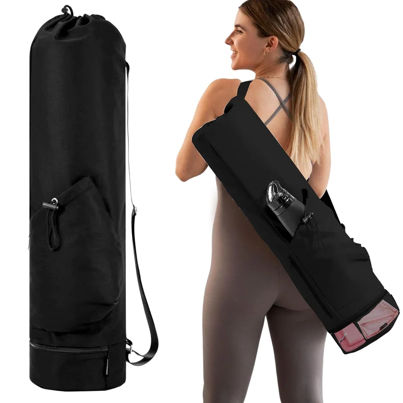 Yogatasche mit Nassfach und Flaschentasche, Sporttasche Damen Verstellbarer Schultergurt Yogamatte T