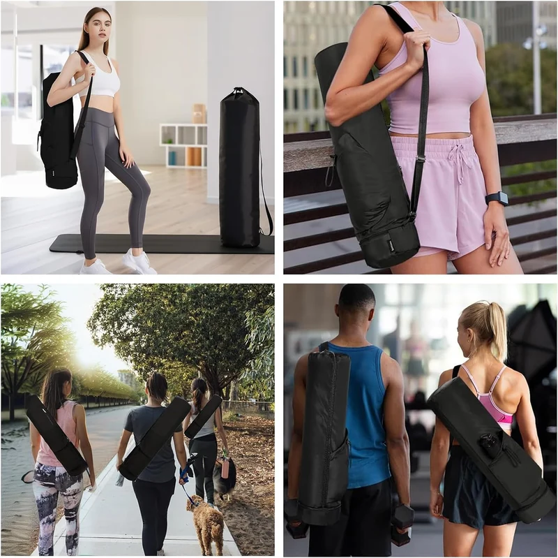 Yogatasche mit Nassfach und Flaschentasche, Sporttasche Damen Verstellbarer Schultergurt Yogamatte T