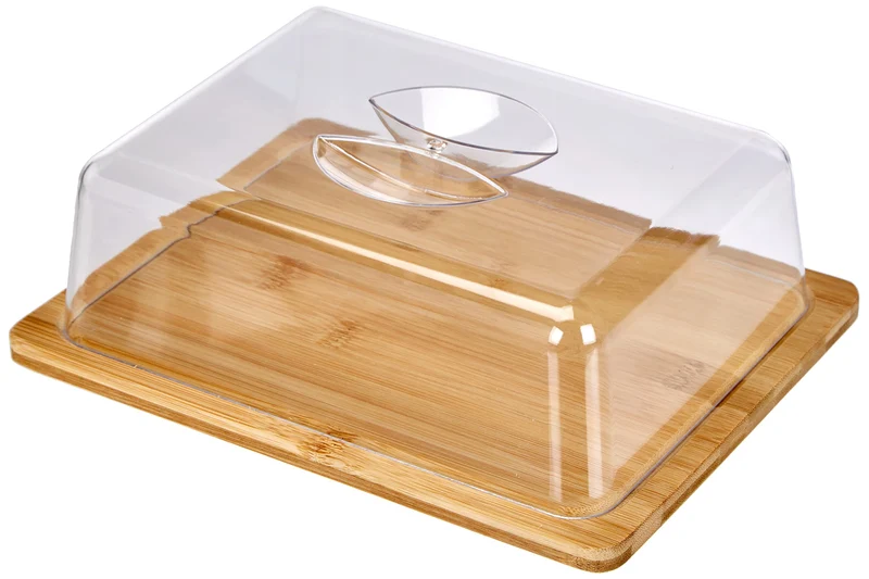 Cook Concept KA4327 - Bandeja para queso con campana (madera de bambú), color beige y gris