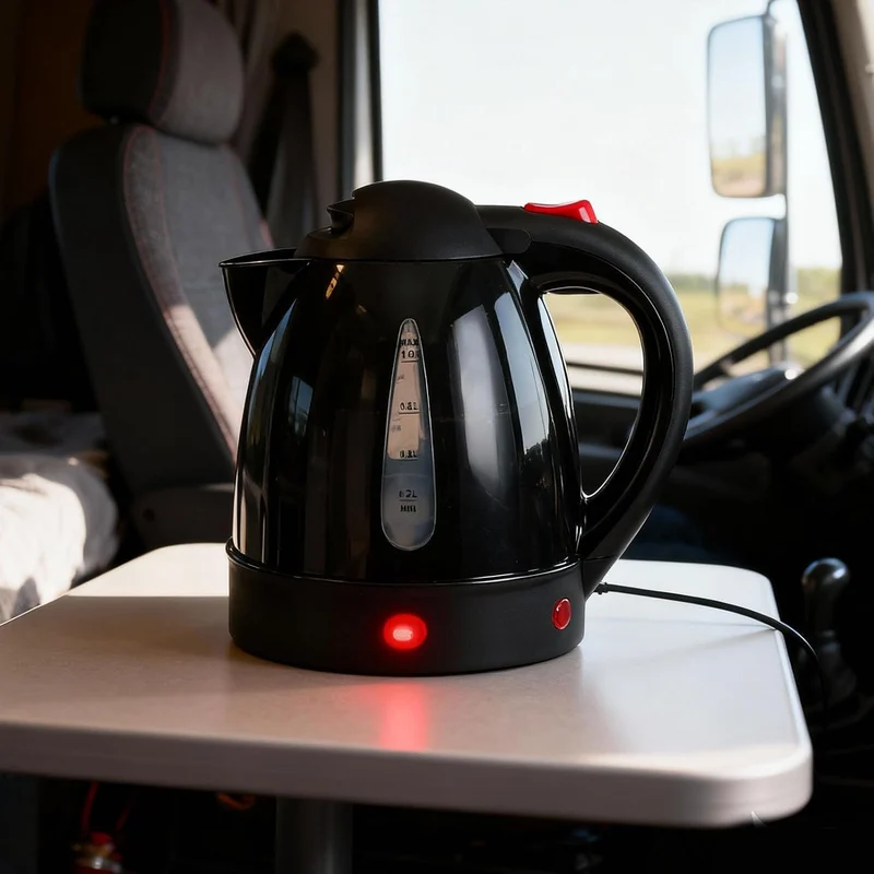 24V-Wasserkocher für LKW und Wohnmobil, 1L tragbarer Reise-Wasserkocher mit tropffreiem Ausguss, Sch