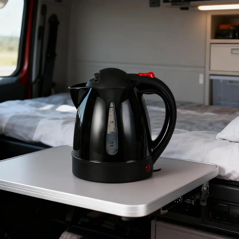 24V-Wasserkocher für LKW und Wohnmobil, 1L tragbarer Reise-Wasserkocher mit tropffreiem Ausguss, Sch