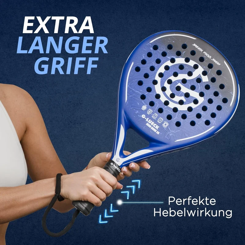 Padel Schläger Iron Hand – 3K Carbon Oberfläche & Stabiler Carbon Rahmen – Runder Padelracket für An