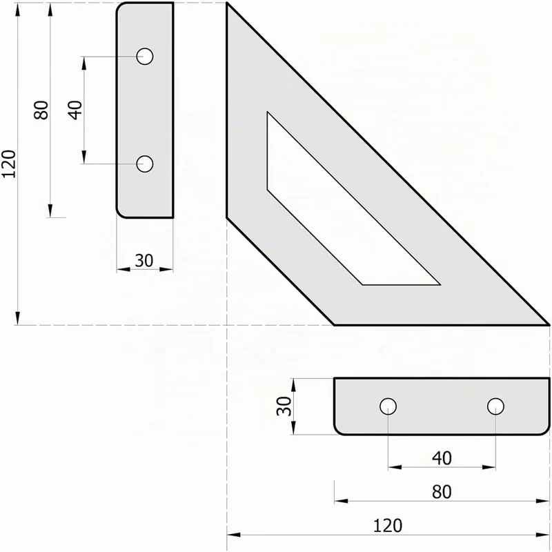 Sossai Regalträger 2er Set GSHR Truss 120x120 mm aus Stahl – Wandhalterung Regalwinkel für Regalbret