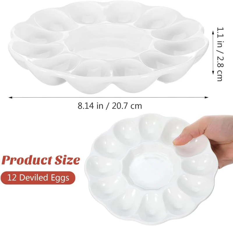 Homoyoyo Keramik Eierablage Serviertablett für Gefüllte Eier Ostern Eierteller Multifunktional als K
