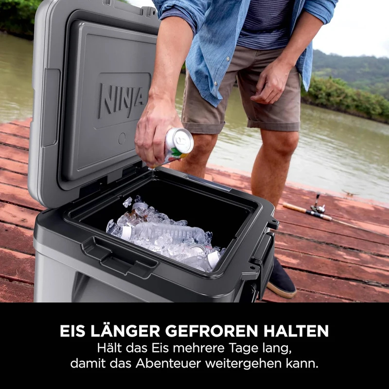 Ninja FrostVault Kühlbox mit Rollen und Isolierung, integrierter Dry Zone Schublade mit Kühlschrankt