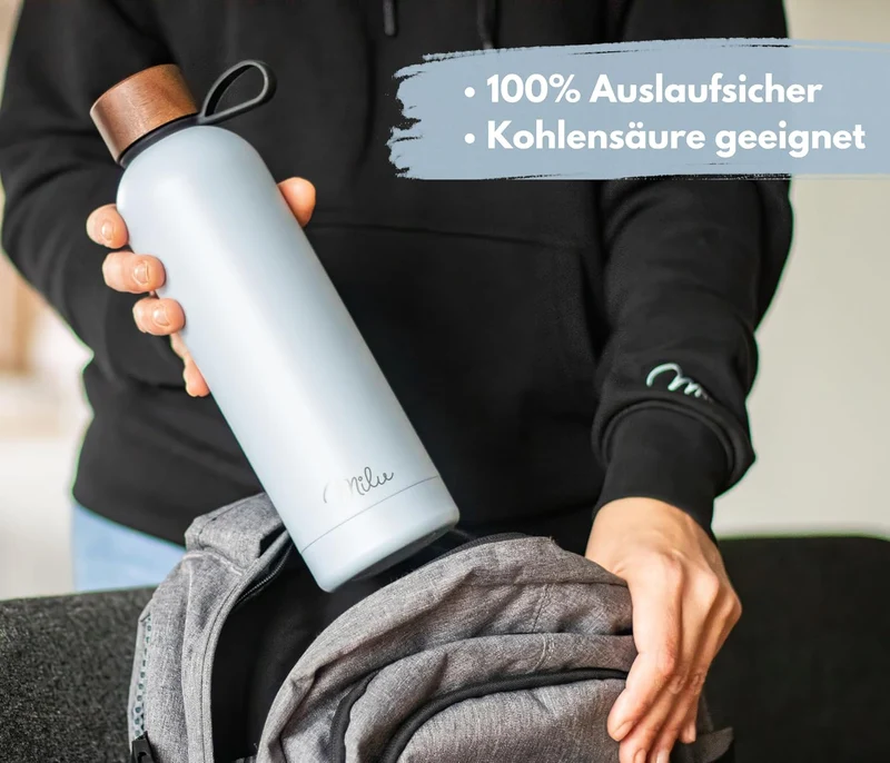 Milu Thermosflasche 750ml Isolierte Edelstahl Thermo Trinkflasche Thermoskanne Auslaufsichere Isolie