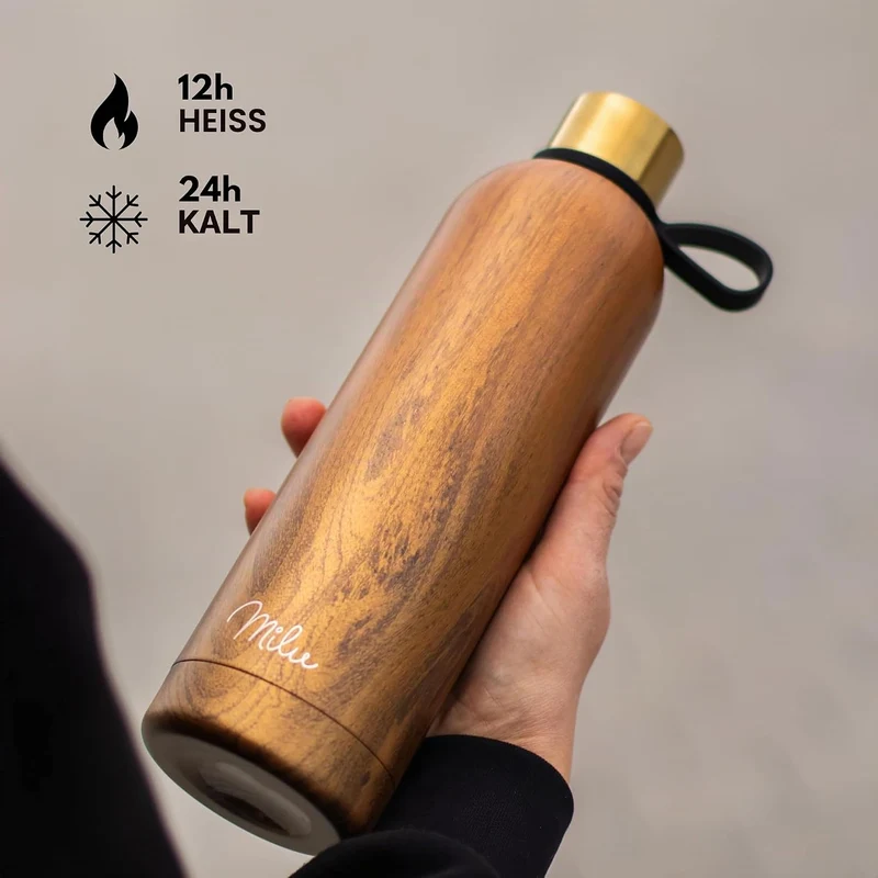 Milu Thermosflasche 750ml Isolierte Edelstahl Thermo Trinkflasche Thermoskanne Auslaufsichere Isolie