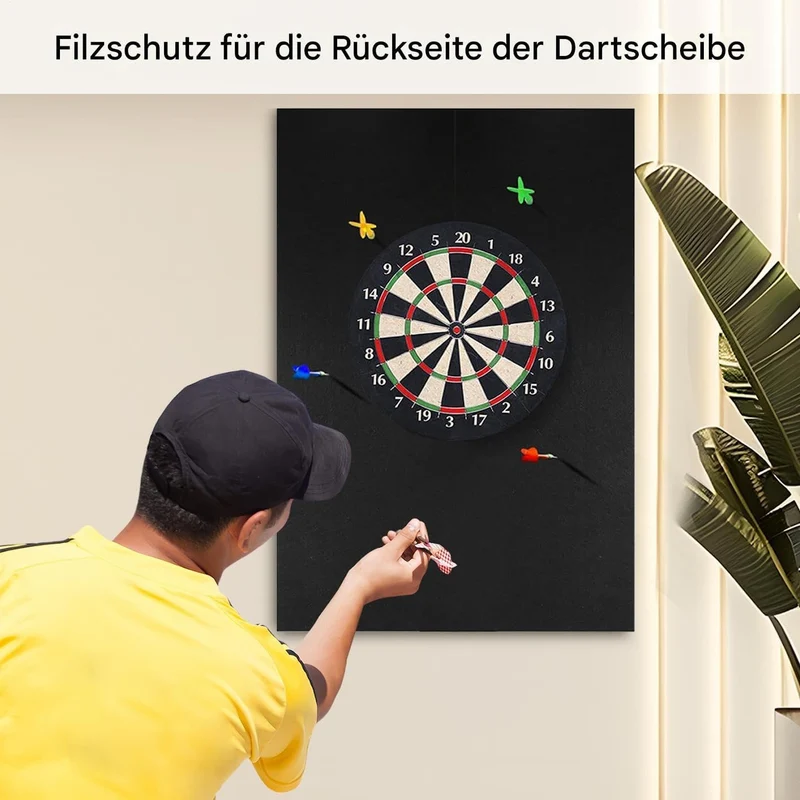 Dart Wandschutz | Dartboard Zubehör,Robuste Matte in Schwarz Für Erwachsene Zuhause Spielebereich Bü