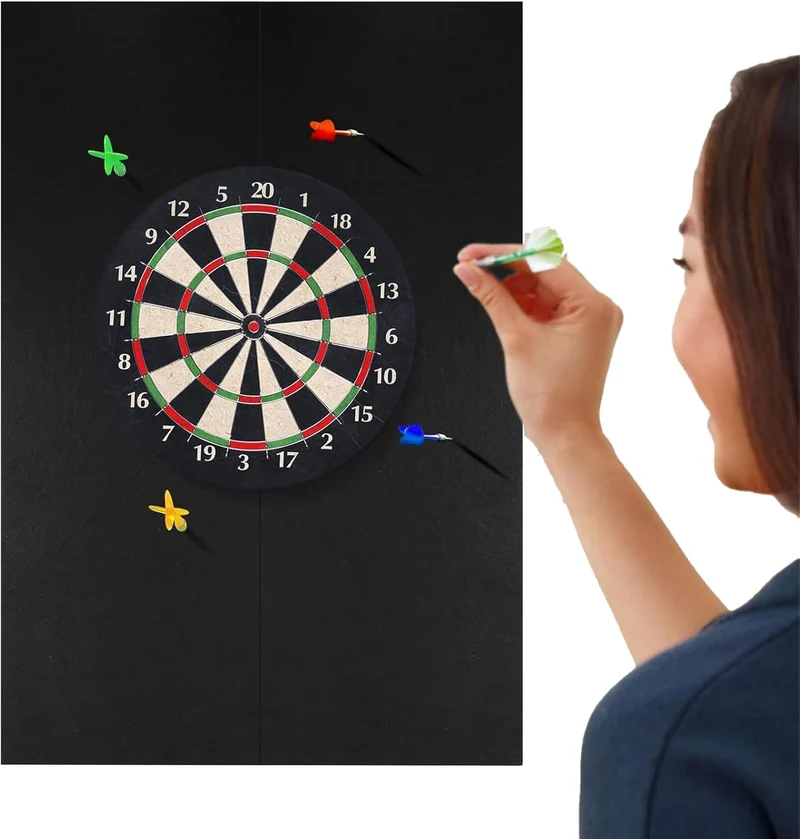 Dart Wandschutz | Dartboard Zubehör,Robuste Matte in Schwarz Für Erwachsene Zuhause Spielebereich Bü