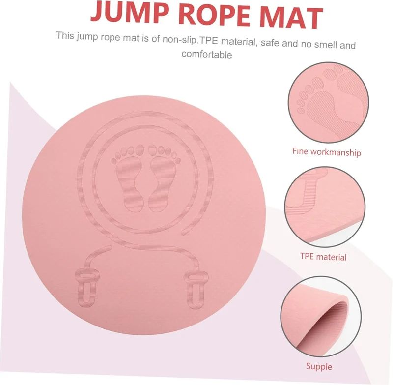 Zerodeko Tpe Seilspringmatte mit Stossdämpfender Funktion und Rutschfester Oberfläche Rosa Fitnessma