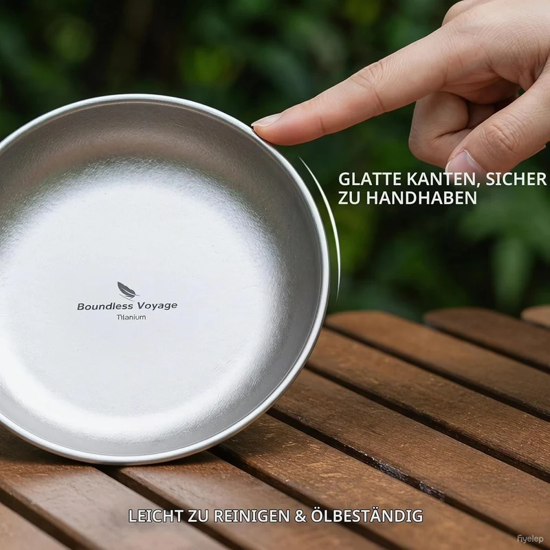 Boundless Voyage Ultraleicht Camping Titan Pan Geschirrplatte mit Tragetasche Outdoor Titan Geschirr