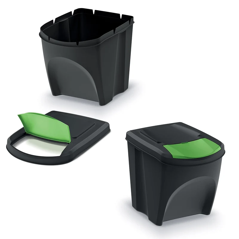 Keden Sortibox Mülltrennsystem 3x25L Set Mülltrennungsbehälter Recycling Recyclingbehälter Abfallsor