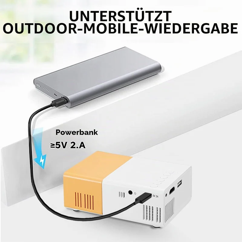 GOWENIC Smart Projector, 1080p Full HD Tragbarer Projektor mit 100Ansi 6000 LM Helligkeit, Kompatibe