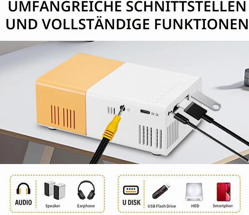 GOWENIC Smart Projector, 1080p Full HD Tragbarer Projektor mit 100Ansi 6000 LM Helligkeit, Kompatibe