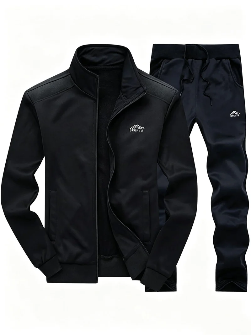 FTCayanz Trainingsanzug Herren Jogginganzug Langarm Reissverschluss Jogging Anzug Sweatshirt für Fre