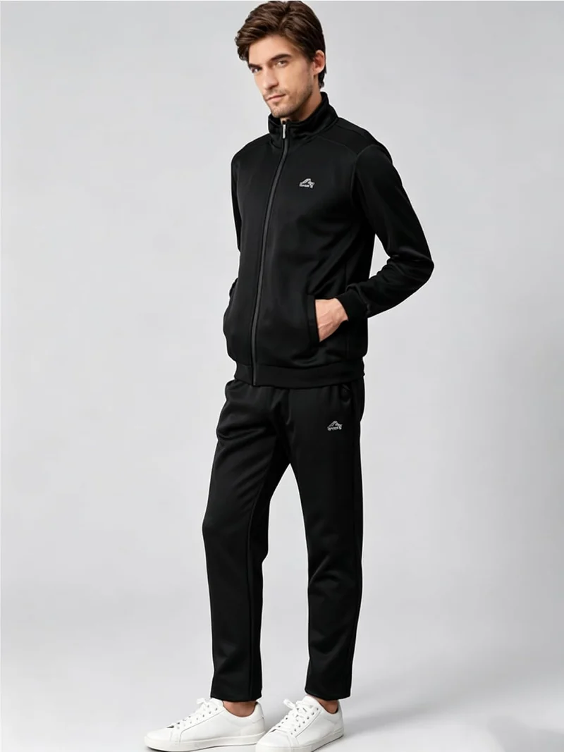 FTCayanz Trainingsanzug Herren Jogginganzug Langarm Reissverschluss Jogging Anzug Sweatshirt für Fre