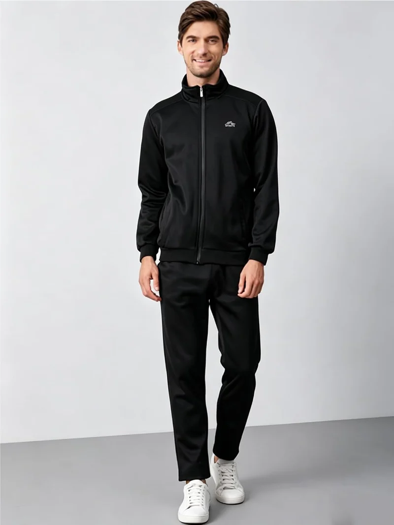 FTCayanz Trainingsanzug Herren Jogginganzug Langarm Reissverschluss Jogging Anzug Sweatshirt für Fre
