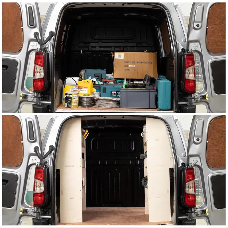 Vanify - Kompatibel mit Peugeot Partner L1 (Standard) 2019+ Fahrzeugeinrichtung Fahrzeugregale, Beif
