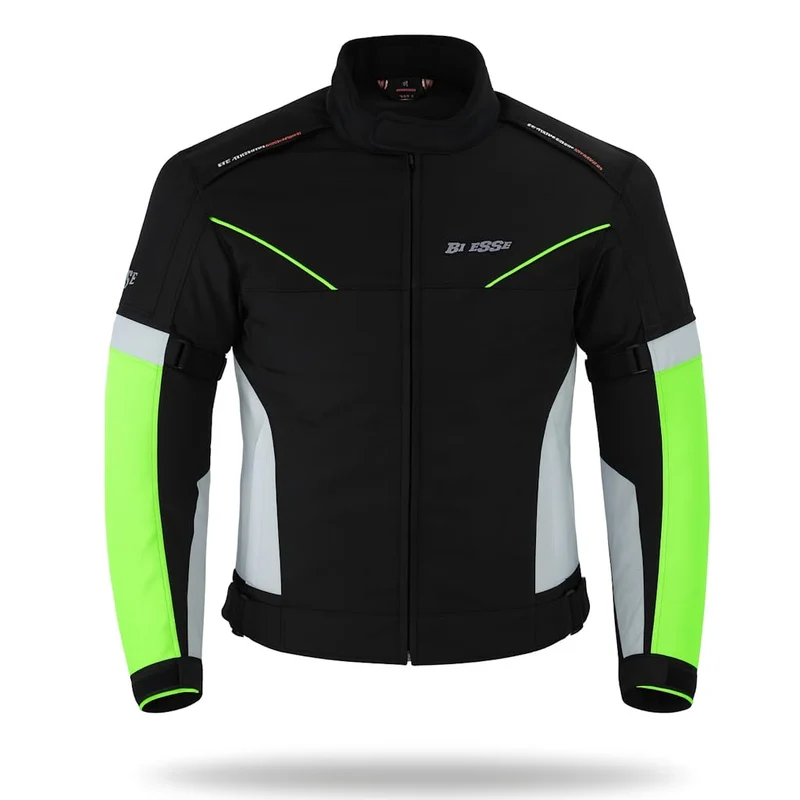 BI ESSE Wasserdichte Motorradjacke mit abnehmbaren CE-Protektoren, aus Stoff für Motorrad, Roller, R