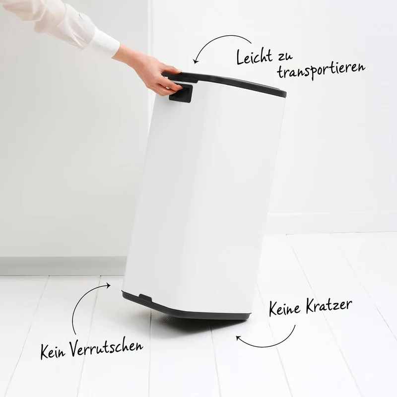 Brabantia Bo Touch Bin Küchenmüleimer 30 L (mattstahl), platzsparender Abfalleimer mit Soft-Touch-Öñ