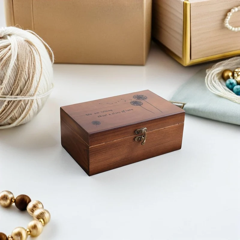 Zerodeko Holz Nähkästchen mit Mehrlagigen Fächern Aufbewahrungsbox für Nähzubehör und Kleinigkeiten