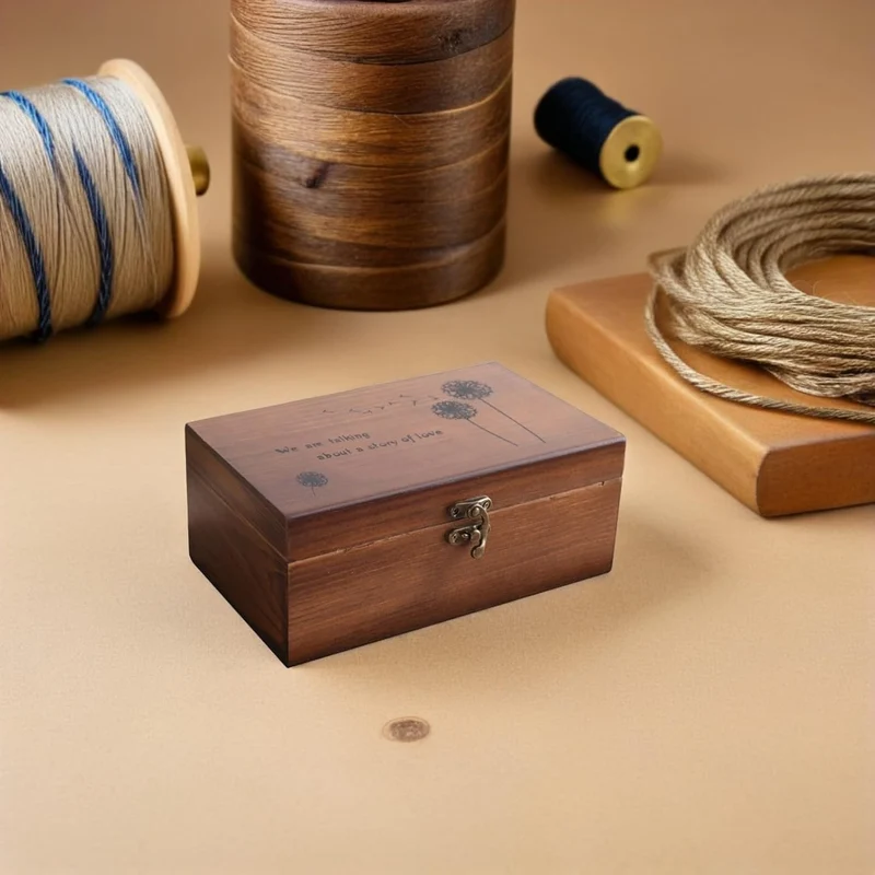 Zerodeko Holz Nähkästchen mit Mehrlagigen Fächern Aufbewahrungsbox für Nähzubehör und Kleinigkeiten