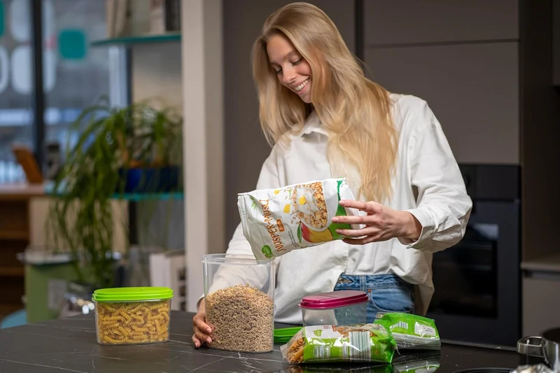 MiraHome Schüttdose für Müsli 2L 3er Set Grün – Vorratsdosen mit Deckel luftdicht – Frischhaltedosen