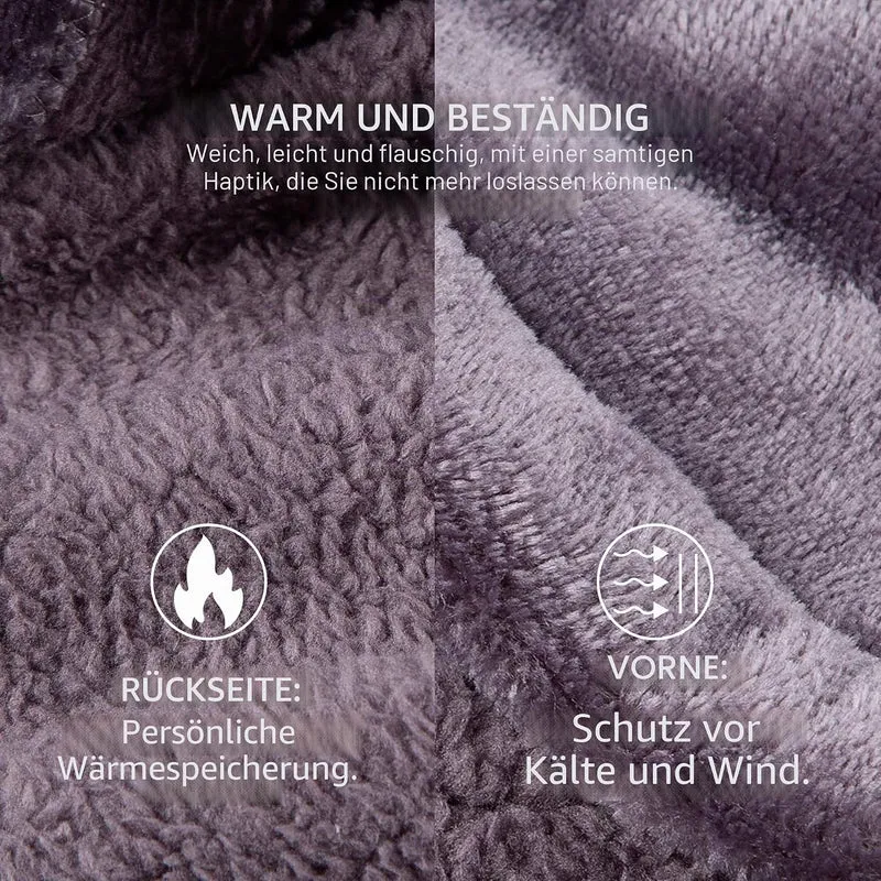 FUSSEDA Übergrosse Tragbare Decke Sweatshirt, Super Dicke Warme Sherpa Fleece Kuscheldecke Hoodie mi