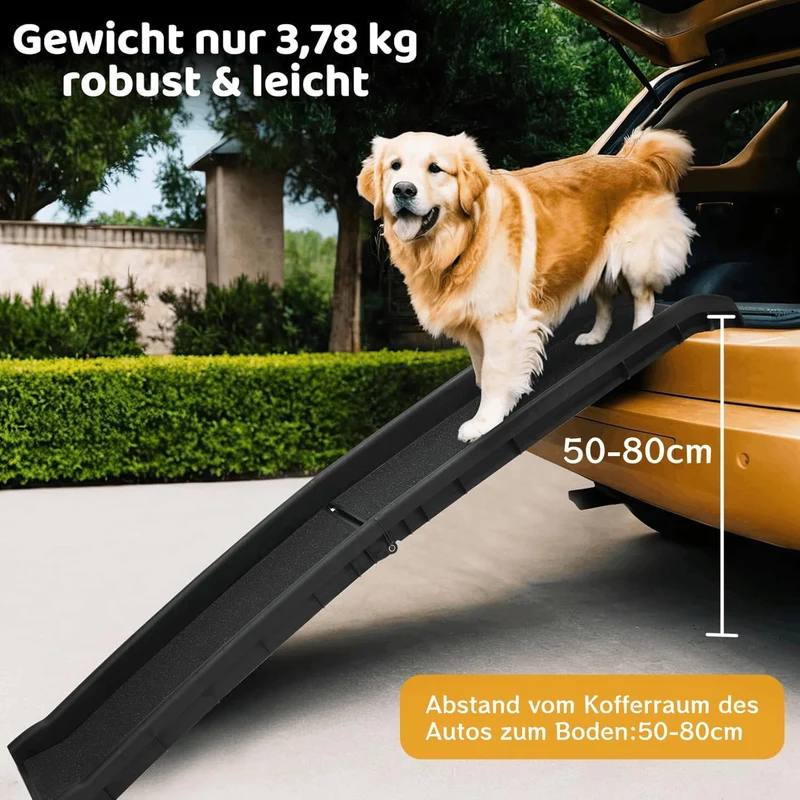 MAMIZO Hunderampe Klappbar, Hundetreppe, Hundeautorampe Anti-Rutsch für SUV, Kofferraumrampe für Hau