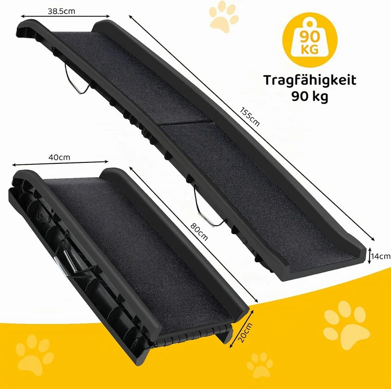 MAMIZO Hunderampe Klappbar, Hundetreppe, Hundeautorampe Anti-Rutsch für SUV, Kofferraumrampe für Hau