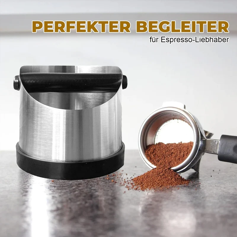 Abklopfbehälter für Siebträger: 700 ml Edelstahl Knock Box Espresso - Kaffee Abschlagbehälter & Sieb