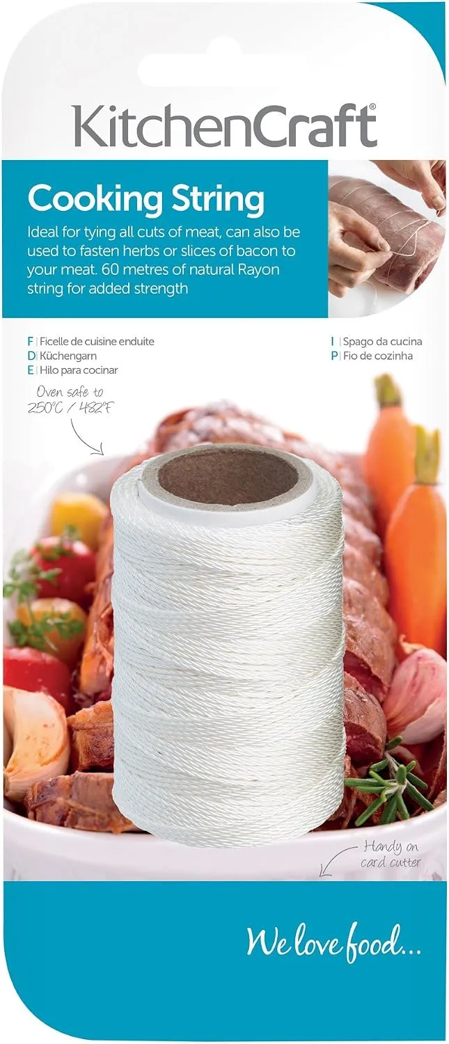 KitchenCraft Lebensmittelechtes Küchengarn, Rayon, Weiss, 6.5 x 4 x 4 cm, 1 Einheiten