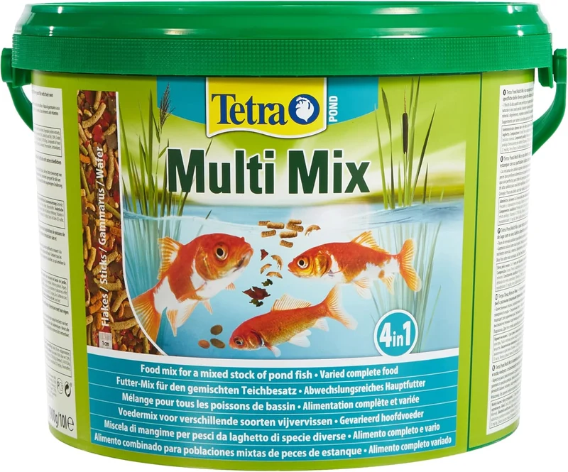 Tetra Pond Multi Mix – Fischfutter für Verschiedene Teichfische mit Vier Futtersorten (Flockenfutter