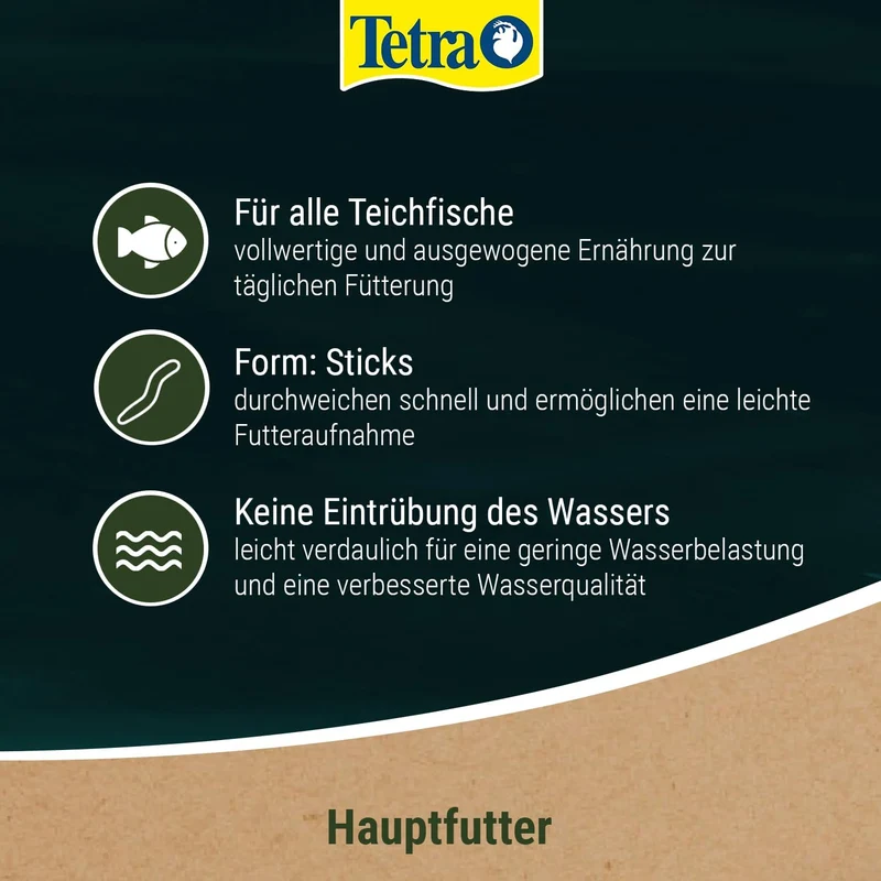 Tetra Pond Sticks - Fischfutter für alle Teichfische, unterstützt gesunde Fische und klares Wasser i