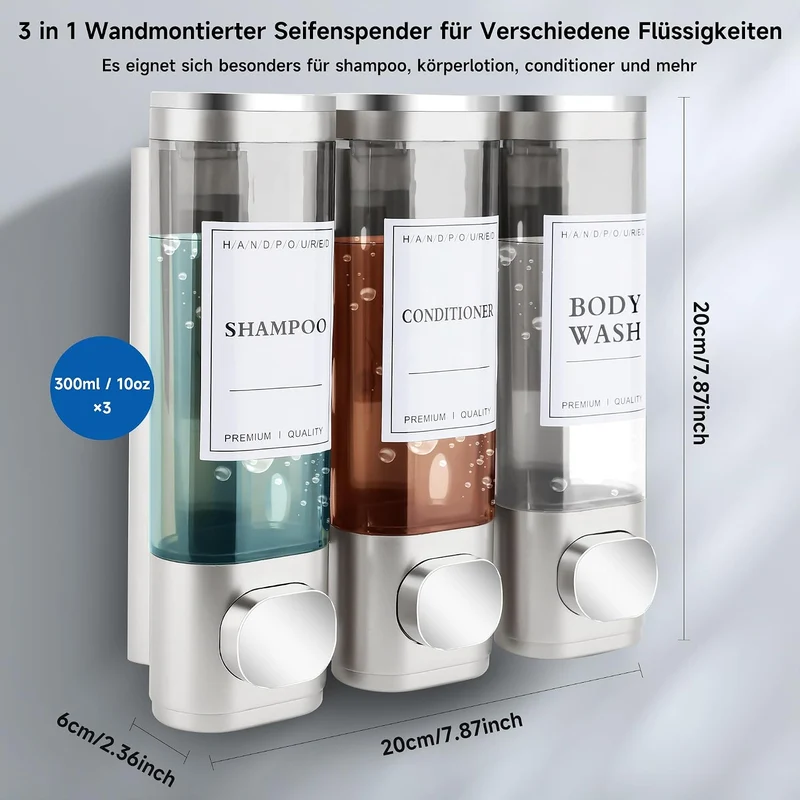Seifenspender Wandbefestigung Dispenser Wandmontage Flüssigseifenspender Handseifenspender Badezimme